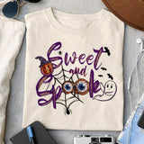 Sweet And Spooky sublimation design, png for sublimation, Retro Halloween design, Halloween styles