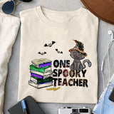 One spooky teacher Sublimation design, png for sublimation, Retro Halloween design, Halloween styles