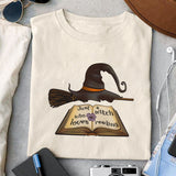 Just a witch who loves reading Sublimation design, png for sublimation, Retro Halloween design, Halloween styles