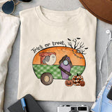 Trick or treat sublimation design, png for sublimation, Retro Halloween design, Halloween styles