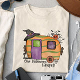 One Halloween Camper sublimation design, png for sublimation, Retro Halloween design, Halloween styles