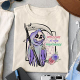 Welcome to your nightmare sublimation design, png for sublimation, Retro Halloween design, Halloween Kid PNG
