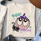 Boo scared ya sublimation design, png for sublimation, Retro Halloween design, Halloween Kid PNG