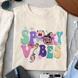 Spooky vibes sublimation design, png for sublimation, Retro Halloween design, Halloween Kid PNG