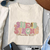 She is strong Proverbs 31 22 sublimation design, png for sublimation, Jesus sublimation, Christian png