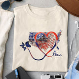 Love American map sublimation design, png for sublimation, 4th Of July Png, Independence Day vibes PNG