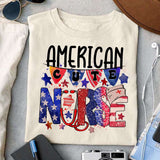 American cute nurse sublimation design, png for sublimation, 4th Of July Png, Independence Day vibes PNG