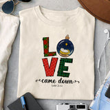 Love came down sublimation design, png for sublimation, Christmas PNG, Leopard Christmas PNG