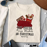 Hot Cocoa, cozy blankets christmas movies sublimation design, png for sublimation, Christmas PNG, Leopard Christmas PNG