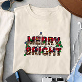 Merry and bright sublimation design, png for sublimation, Christmas PNG, Leopard Christmas PNG