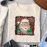 Believe sublimation design, png for sublimation, Christmas PNG, Leopard Christmas PNG