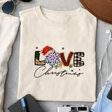 Love Christmas sublimation design, png for sublimation, Christmas PNG, Leopard Christmas PNG