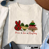 Peace Love Christmas sublimation design, png for sublimation, Christmas PNG, Leopard Christmas PNG