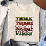 Thick thighs and Holiday vibes sublimation design, png for sublimation, Christmas PNG, Leopard Christmas PNG