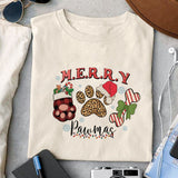 Merry pawmas sublimation design, png for sublimation, Christmas PNG, Leopard Christmas PNG