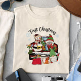 First Christmas sublimation design, png for sublimation, Christmas PNG, Leopard Christmas PNG