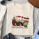 I run on coffee and Christmas cheer sublimation design, png for sublimation, Christmas PNG, Leopard Christmas PNG