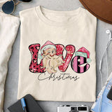 Love Christmas sublimation design, png for sublimation, Christmas PNG, Retro pink christmas PNG