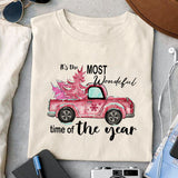It's the most wondeful time of the year sublimation design, png for sublimation, Christmas PNG, Retro pink christmas PNG