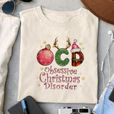OCD Obsessive Christmas sublimation design, png for sublimation, Christmas PNG, Retro pink christmas PNG