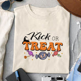 Kick or Treat sublimation design, png for sublimation, Halloween characters sublimation, Pregnancy witch design