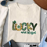 Lucky and blessed sublimation design, png for sublimation, Patrick's day PNG, Holiday PNG, Ireland's Independence day PNG