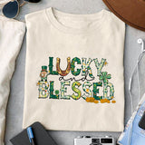 Lucky & Blessed sublimation design, png for sublimation, Patrick's day PNG, Holiday PNG