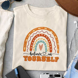 Believe in yourself sublimation design, png for sublimation, Rainbow PNG, Pastel rainbow PNG, Boho rainbow PNG