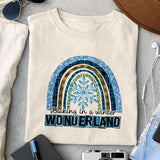 Walking in a winter wonderland sublimation design, png for sublimation, Rainbow PNG, Christmas rainbow PNG