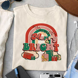 Merry & Bright sublimation design, png for sublimation, Christmas PNG, Christmas vibes PNG