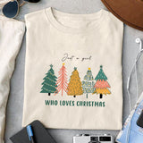 Just a girl who loves christmas sublimation design, png for sublimation, Christmas PNG, Christmas vibes PNG