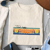Think happy thought Sublimation design, png for sublimation, Retro design, Inspiration quotes png