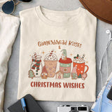 Gingerbread Kisses & Christmas Wishes sublimation design, png for sublimation, Christmas PNG, Retro GingerBread PNG