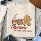 Christmas calories don't count sublimation design, png for sublimation, Christmas PNG, Retro GingerBread PNG