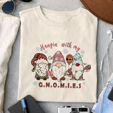Hangin' with my gnomies sublimation design, png for sublimation, Christmas PNG, Retro pink christmas PNG