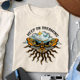 Keep on dreaming sublimation design, png for sublimation, Retro celestial PNG, Retro vibe PNG