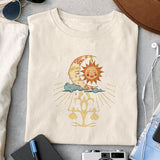 Celestial moon and sun sublimation design, png for sublimation, Retro celestial PNG, Retro vibe PNG