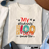 My students are 100 days smarter Sublimation design, png for sublimation, Retro School design, School life PNG