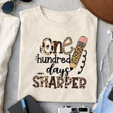 One hundred days sharper sublimation design, png for sublimation, Retro School design, School life PNG