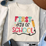 First day of school Sublimation design, png for sublimation, Retro School design, School life PNG