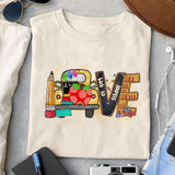 Love sublimation design, png for sublimation, Retro School design, School life PNG