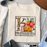 K is for kindergarten sublimation design, png for sublimation, Retro School design, School life PNG