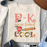 Pre-k never looked this cool sublimation design, png for sublimation, Retro School design, School life PNG