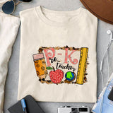 Pre-K teacher sublimation design, png for sublimation, Retro School design, School life PNG