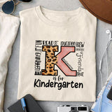 K is for kindergarten sublimation design, png for sublimation, Retro School design, School life PNG