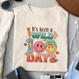 It's been a wild 100 days sublimation design, png for sublimation, Retro School design, 100 days of school PNG
