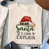 Dear Santa I can explain sublimation design, png for sublimation, Christmas Vintage PNG, Santa PNG