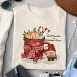 Hot Chocolate and Christmas Movies sublimation design, png for sublimation, Christmas Vintage PNG, Santa PNG