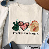 Peace Love Santa sublimation design, png for sublimation, Christmas Vintage PNG, Santa PNG