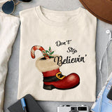 Don't stop Believin' sublimation design, png for sublimation, Christmas Vintage PNG, Santa PNG